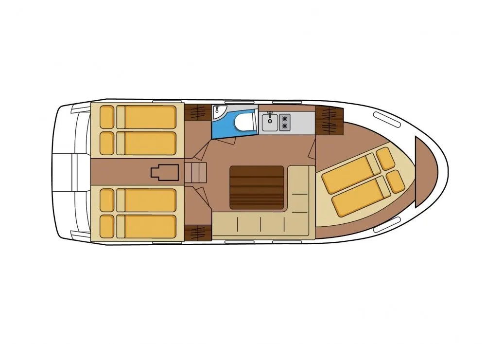 Rent a 9m 3 Cabin House Boat in Gizycko
