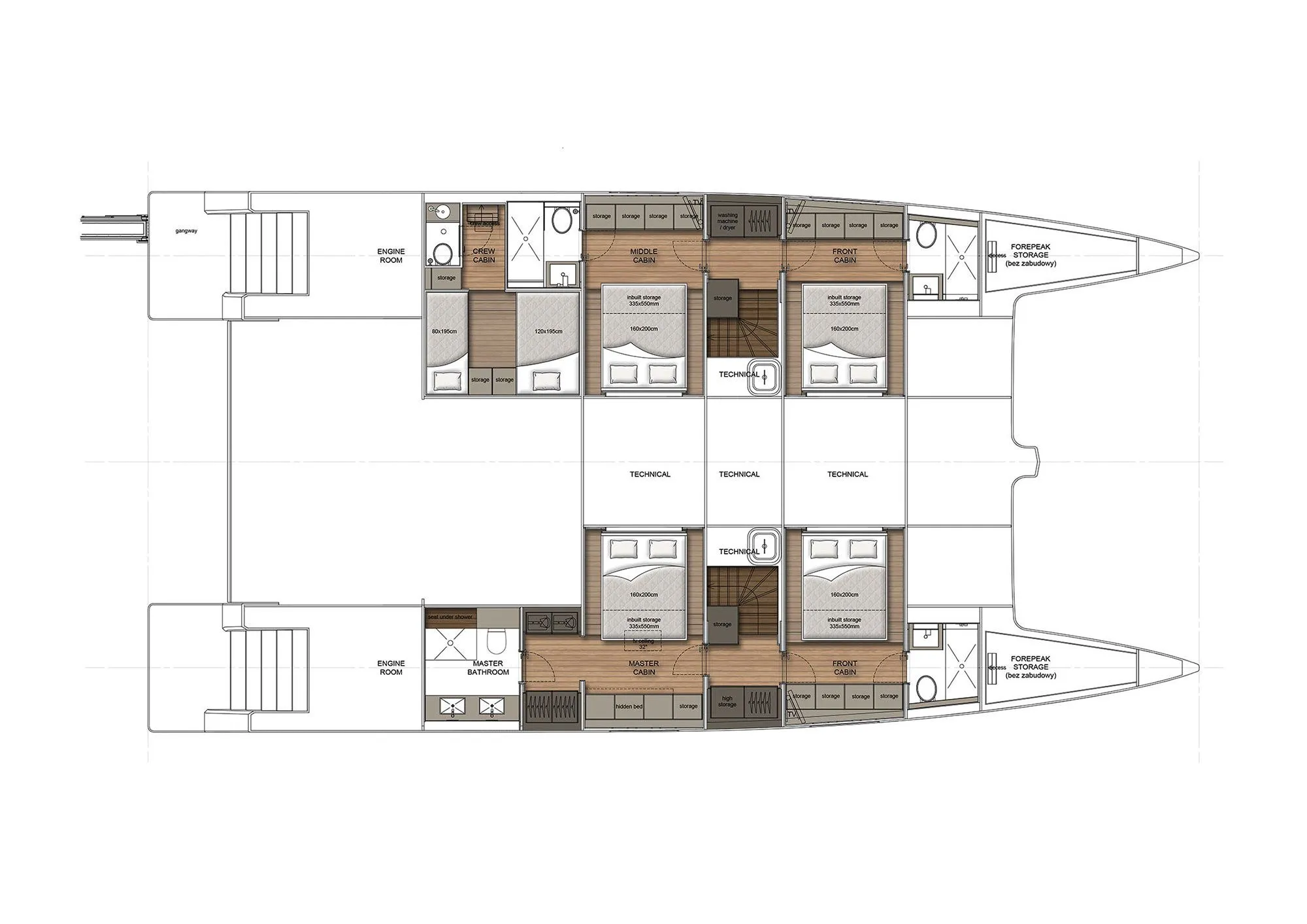 20.5m San Juan Power Catamaran Sunreef 68 Hire