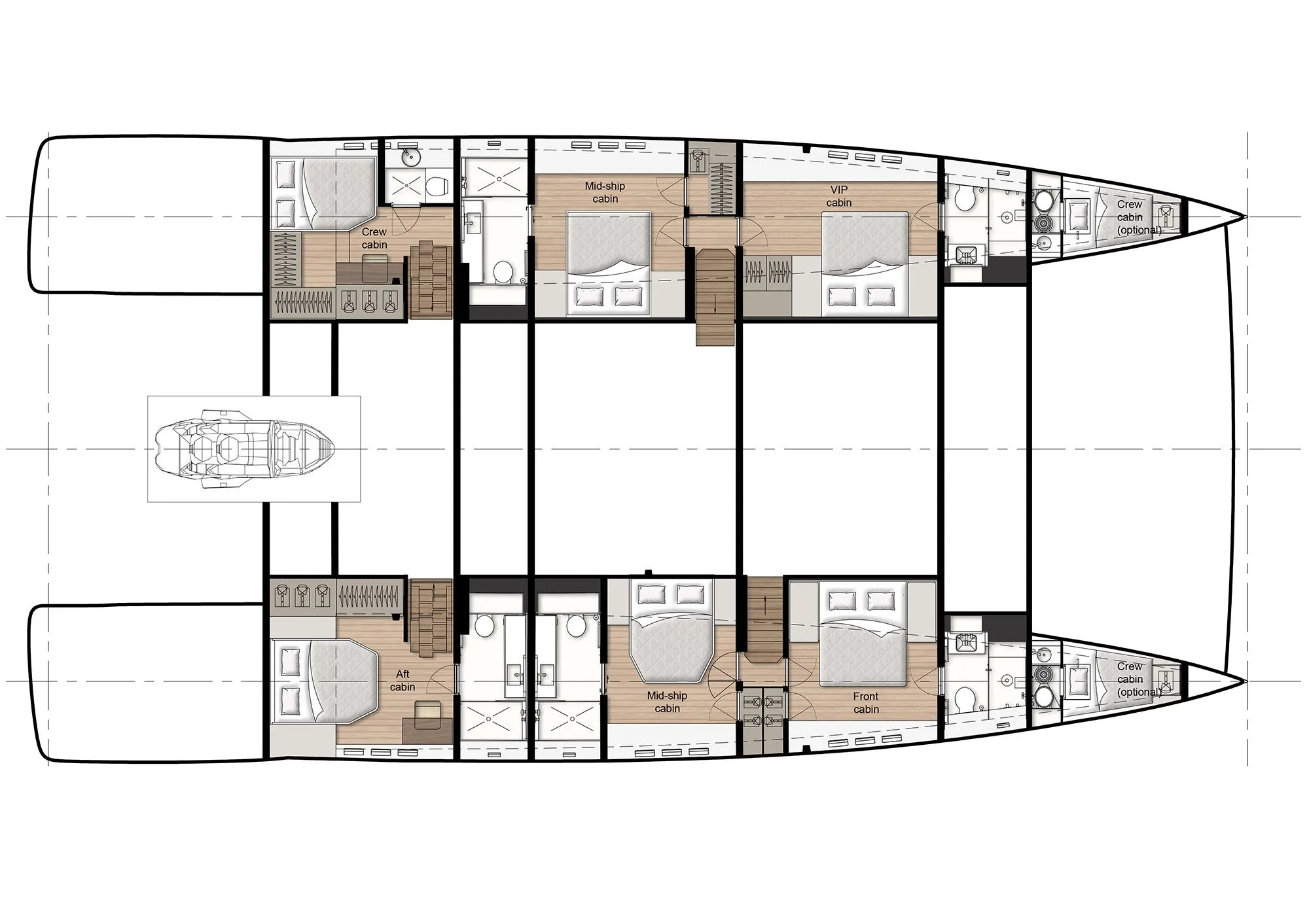 Rent a 24m 5 Cabin Catamaran in Koolbaai
