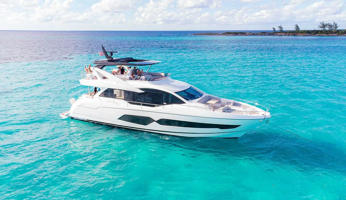 Explore Downtown Nassau on a 23.6m Sunseeker 76 Motor Yacht Rental