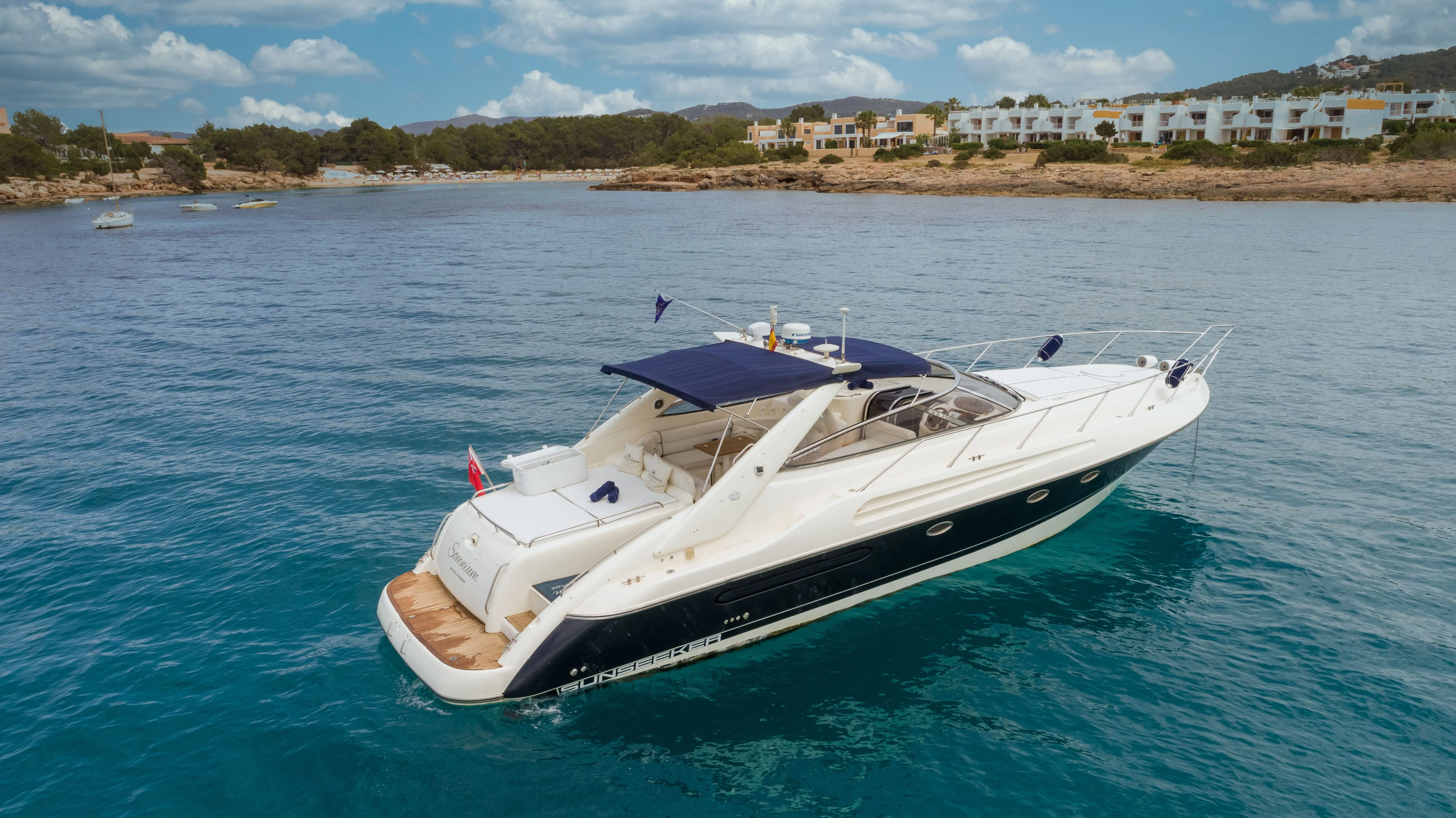Explore Sant Antoni de Portmany on a 15.43m Rental Motor Yacht