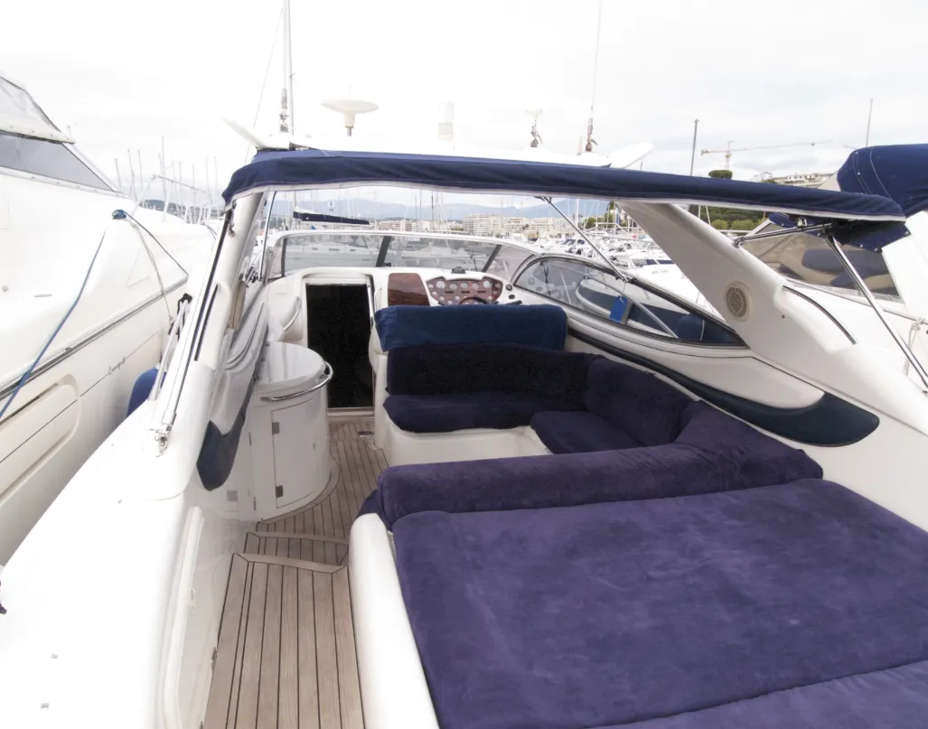 Explore Saint-Tropez on a 15.3m Rental Motor Boat Sunseeker Superhawk 48