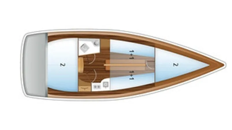 Rent a 7.8m 2 Cabin Sailing Yacht in Gizycko