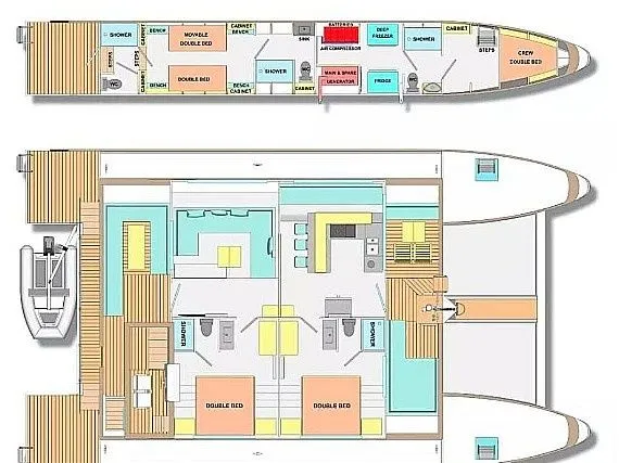 19.58m Trogir 4 Cabin Power Catamaran Hire